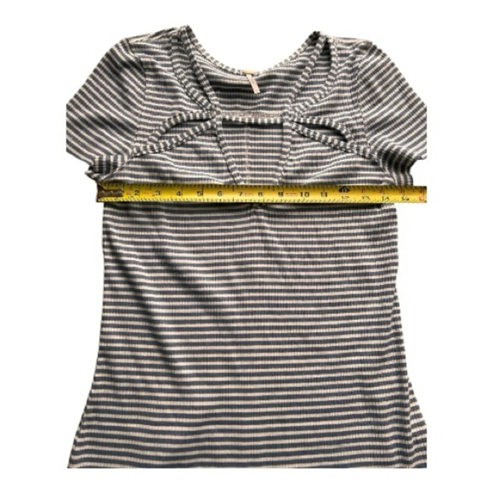 Free People Frenchie knit top with a striped pattern and cut-out neckline Large